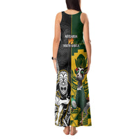 South Africa And Aotearoa Rugby Tank Maxi Dress 2023 Springboks Kente Combine All Black Maori Fern - Wonder Print Shop