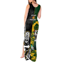 South Africa And Aotearoa Rugby Tank Maxi Dress 2023 Springboks Kente Combine All Black Maori Fern - Wonder Print Shop
