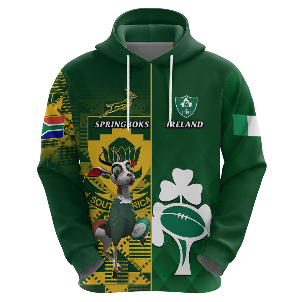 South Africa And Ireland Rugby Hoodie 2023 World Cup Springboks Shamrocks Together - Wonder Print Shop