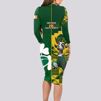 South Africa And Ireland Rugby Long Sleeve Bodycon Dress 2023 World Cup Springboks Shamrocks Together - Wonder Print Shop