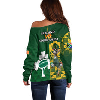 South Africa And Ireland Rugby Off Shoulder Sweater 2023 World Cup Springboks Shamrocks Together - Wonder Print Shop
