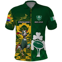 South Africa And Ireland Rugby Polo Shirt 2023 World Cup Springboks Shamrocks Together - Wonder Print Shop