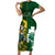 South Africa And Ireland Rugby Short Sleeve Bodycon Dress 2023 World Cup Springboks Shamrocks Together - Wonder Print Shop