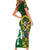 South Africa And Ireland Rugby Short Sleeve Bodycon Dress 2023 World Cup Springboks Shamrocks Together - Wonder Print Shop