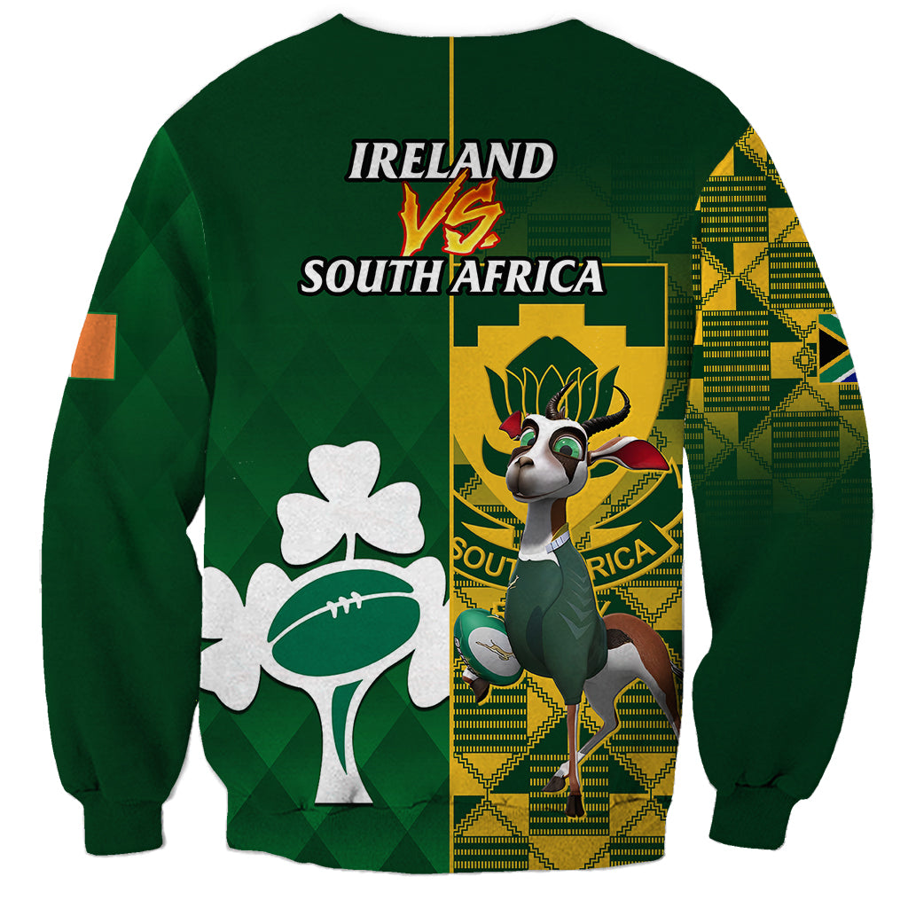 South Africa And Ireland Rugby Sweatshirt 2023 World Cup Springboks Shamrocks Together - Wonder Print Shop