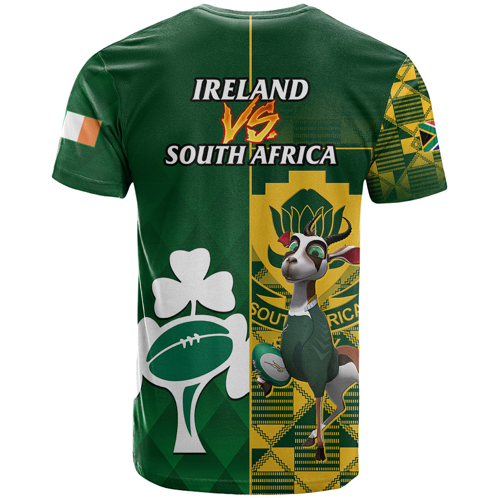 South Africa And Ireland Rugby T Shirt 2023 World Cup Springboks Shamrocks Together - Wonder Print Shop