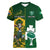 South Africa And Ireland Rugby Women V Neck T Shirt 2023 World Cup Springboks Shamrocks Together - Wonder Print Shop