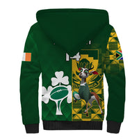 Custom South Africa And Ireland Rugby Sherpa Hoodie 2023 World Cup Springboks Shamrocks Together - Wonder Print Shop