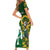 Custom South Africa And Ireland Rugby Short Sleeve Bodycon Dress 2023 World Cup Springboks Shamrocks Together - Wonder Print Shop