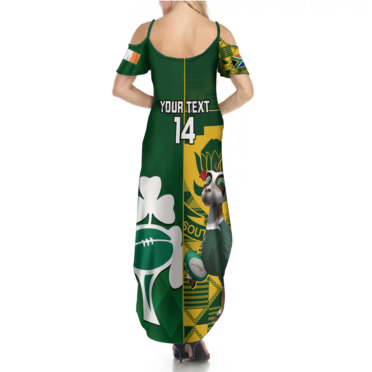 Custom South Africa And Ireland Rugby Summer Maxi Dress 2023 World Cup Springboks Shamrocks Together - Wonder Print Shop