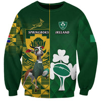 Custom South Africa And Ireland Rugby Sweatshirt 2023 World Cup Springboks Shamrocks Together - Wonder Print Shop