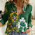 Custom South Africa And Ireland Rugby Women Casual Shirt 2023 World Cup Springboks Shamrocks Together - Wonder Print Shop