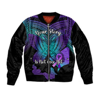 Suicide Awareness Your Story Is Not Over Yet Bomber Jacket Polynesian Butterfly Tattoo - Wonder Print Shop