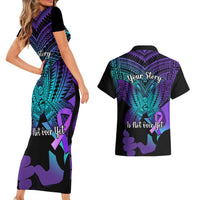 Suicide Awareness Your Story Is Not Over Yet Couples Matching Short Sleeve Bodycon Dress and Hawaiian Shirt Polynesian Butterfly Tattoo - Wonder Print Shop