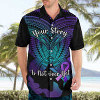 Suicide Awareness Your Story Is Not Over Yet Hawaiian Shirt Polynesian Butterfly Tattoo - Wonder Print Shop