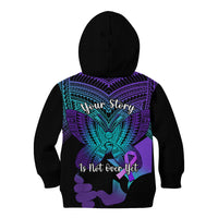 Suicide Awareness Your Story Is Not Over Yet Kid Hoodie Polynesian Butterfly Tattoo - Wonder Print Shop