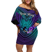 Suicide Awareness Your Story Is Not Over Yet Off Shoulder Short Dress Polynesian Butterfly Tattoo - Wonder Print Shop