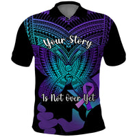 Suicide Awareness Your Story Is Not Over Yet Polo Shirt Polynesian Butterfly Tattoo - Wonder Print Shop