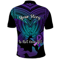 Suicide Awareness Your Story Is Not Over Yet Polo Shirt Polynesian Butterfly Tattoo - Wonder Print Shop