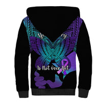 Suicide Awareness Your Story Is Not Over Yet Sherpa Hoodie Polynesian Butterfly Tattoo - Wonder Print Shop
