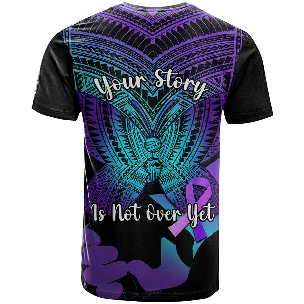Suicide Awareness Your Story Is Not Over Yet T Shirt Polynesian Butterfly Tattoo - Wonder Print Shop