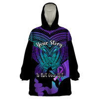 Suicide Awareness Your Story Is Not Over Yet Wearable Blanket Hoodie Polynesian Butterfly Tattoo - Wonder Print Shop