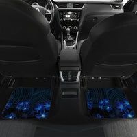 Blue Polynesia Shark Tattoo Car Mats With Polynesian Plumeria - Wonder Print Shop