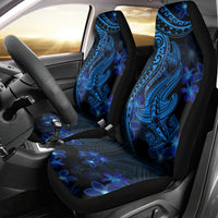 Blue Polynesia Shark Tattoo Car Seat Cover With Polynesian Plumeria - Wonder Print Shop