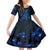 Blue Polynesia Shark Tattoo Family Matching Summer Maxi Dress and Hawaiian Shirt With Polynesian Plumeria - Wonder Print Shop