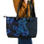 Blue Polynesia Shark Tattoo Leather Tote Bag With Polynesian Plumeria - Wonder Print Shop