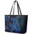 Blue Polynesia Shark Tattoo Leather Tote Bag With Polynesian Plumeria - Wonder Print Shop