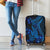 Blue Polynesia Shark Tattoo Luggage Cover With Polynesian Plumeria - Wonder Print Shop