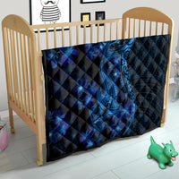 Blue Polynesia Shark Tattoo Quilt With Polynesian Plumeria - Wonder Print Shop