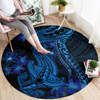 blue-polynesia-shark-tattoo-round-carpet-with-polynesian-plumeria