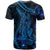 Blue Polynesia Shark Tattoo T Shirt With Polynesian Plumeria - Wonder Print Shop