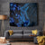 Blue Polynesia Shark Tattoo Tapestry With Polynesian Plumeria - Wonder Print Shop