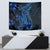 Blue Polynesia Shark Tattoo Tapestry With Polynesian Plumeria - Wonder Print Shop