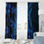 Blue Polynesia Shark Tattoo Window Curtain With Polynesian Plumeria - Wonder Print Shop