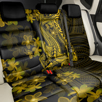 Gold Polynesia Shark Tattoo Back Car Seat Cover With Polynesian Plumeria - Wonder Print Shop