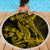 Gold Polynesia Shark Tattoo Beach Blanket With Polynesian Plumeria - Wonder Print Shop