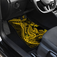 Gold Polynesia Shark Tattoo Car Mats With Polynesian Plumeria - Wonder Print Shop