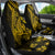 Gold Polynesia Shark Tattoo Car Seat Cover With Polynesian Plumeria - Wonder Print Shop
