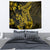 Gold Polynesia Shark Tattoo Tapestry With Polynesian Plumeria - Wonder Print Shop