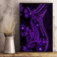 Purple Polynesia Shark Tattoo Canvas Wall Art With Polynesian Plumeria - Wonder Print Shop