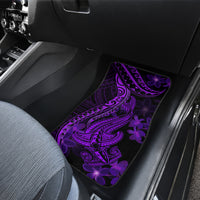 Purple Polynesia Shark Tattoo Car Mats With Polynesian Plumeria - Wonder Print Shop