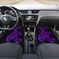 Purple Polynesia Shark Tattoo Car Mats With Polynesian Plumeria - Wonder Print Shop