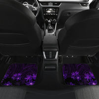 Purple Polynesia Shark Tattoo Car Mats With Polynesian Plumeria - Wonder Print Shop