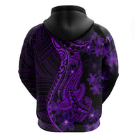 Purple Polynesia Shark Tattoo Hoodie With Polynesian Plumeria - Wonder Print Shop