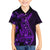 Purple Polynesia Shark Tattoo Kid Hawaiian Shirt With Polynesian Plumeria - Wonder Print Shop