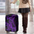 Purple Polynesia Shark Tattoo Luggage Cover With Polynesian Plumeria - Wonder Print Shop